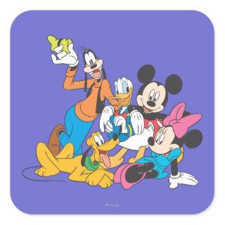 Mickey & Friends | Leaning Square Sticker