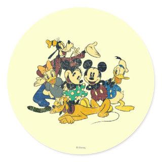 Mickey & Friends | Vintage Hug Classic Round Sticker