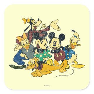Mickey & Friends | Vintage Hug Square Sticker