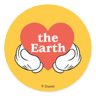Mickey Hands | Love the Earth Classic Round Sticker
