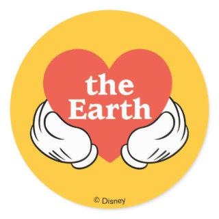 Mickey Hands | Love the Earth Classic Round Sticker