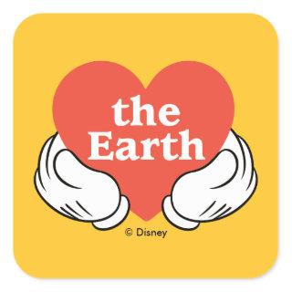 Mickey Hands | Love the Earth Square Sticker