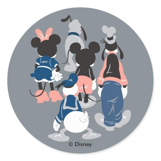 Mickey | Mickey Friend Turns Classic Round Sticker