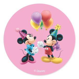Mickey & Minnie | Birthday Classic Round Sticker