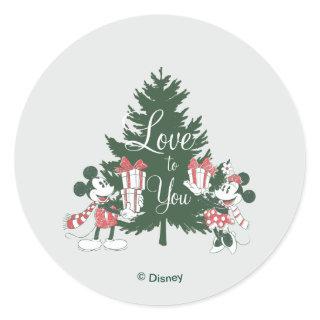 Mickey & Minnie | Christmas Love to You Classic Round Sticker