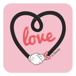 Mickey & Minnie | Heart Love Square Sticker
