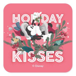 Mickey & Minnie | Holiday Kisses Square Sticker