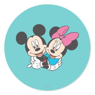 Mickey & Minnie | Hugging Classic Round Sticker