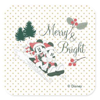 Mickey & Minnie | Merry & Bright Square Sticker