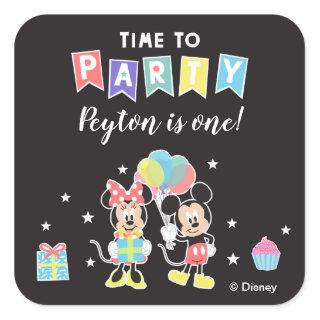 Mickey & Minnie | Time to Party Square Sticker