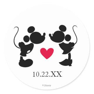 Mickey & Minnie Wedding | Silhouette Classic Round Sticker