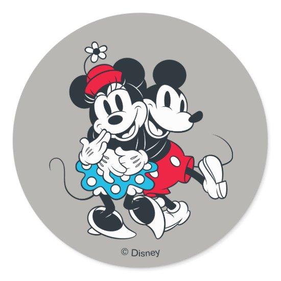 Mickey & Minnie | Winning Couple Classic Round Sticker