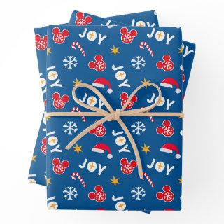 Mickey Mouse Christmas Blue Joy Pattern  Sheets