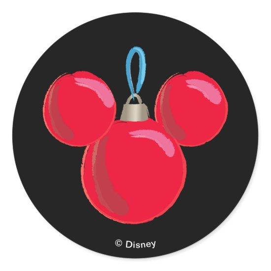 Mickey Mouse Christmas Ornament Classic Round Sticker