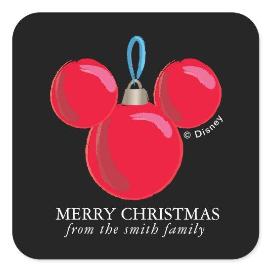 Mickey Mouse Christmas Ornament - Personalized Squ Square Sticker