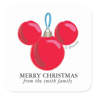 Mickey Mouse Christmas Ornament - Personalized Square Sticker