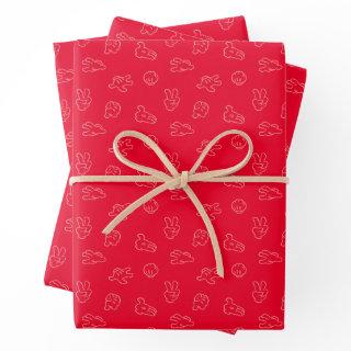 Mickey Mouse | Classic Icon Red Pattern  Sheets