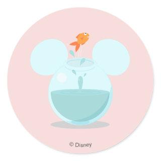 Mickey Mouse Fish Bowl Icon Classic Round Sticker