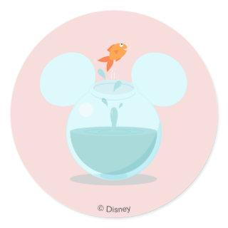 Mickey Mouse Fish Bowl Icon Classic Round Sticker