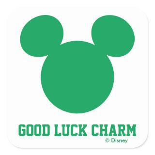 Mickey Mouse Good Luck Charm | St. Patrick's Day Square Sticker