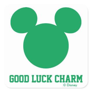 Mickey Mouse Good Luck Charm | St. Patrick's Day Square Sticker