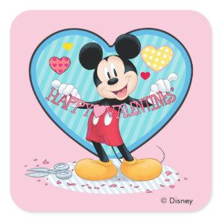 Mickey Mouse | Happy Valentines Day Cutout Square Sticker
