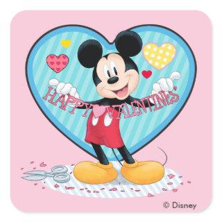 Mickey Mouse | Happy Valentines Day Cutout Square Sticker