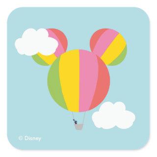 Mickey Mouse Hot Air Balloon Icon Square Sticker