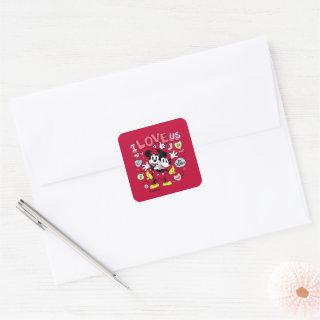 Mickey Mouse & Minnie Mouse | I Love Us Square Sticker