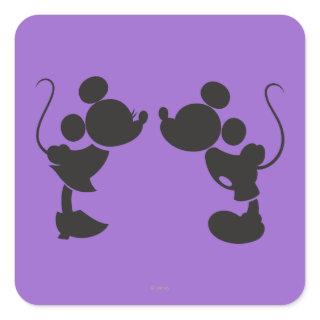 Mickey Mouse & Minnie  Silhouette Square Sticker