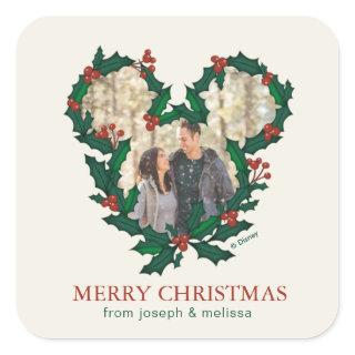 Mickey Mouse | Our First Christmas Married Square Sticker
