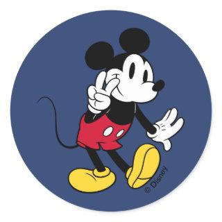 Mickey Mouse | Peace Out Classic Round Sticker