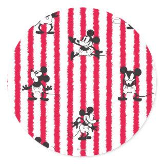 Mickey Mouse | Plane Crazy Pattern Classic Round Sticker