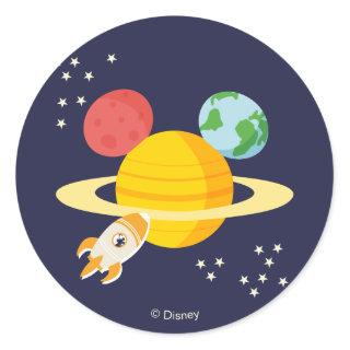 Mickey Mouse Planet Icon Classic Round Sticker