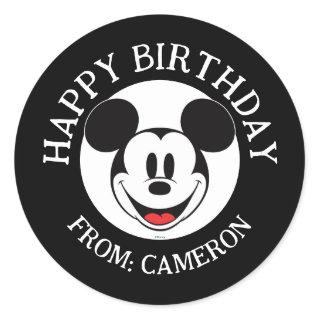 Mickey Mouse Smiling | Happy Birthday Classic Round Sticker