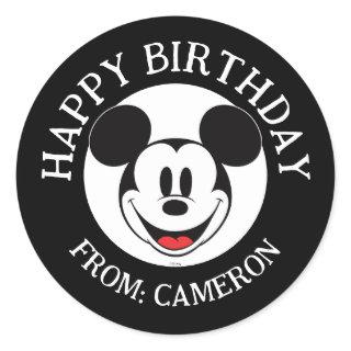 Mickey Mouse Smiling | Happy Birthday Classic Round Sticker