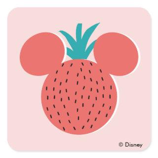 Mickey Mouse Strawberry Icon Square Sticker