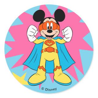 Mickey Mouse | Super Hero Cute Classic Round Sticker