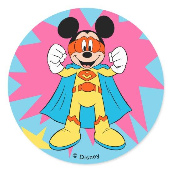 Mickey Mouse | Super Hero Cute Classic Round Sticker
