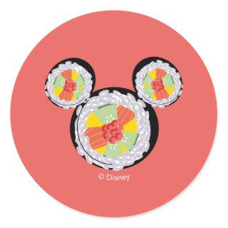 Mickey Mouse Sushi Icon Classic Round Sticker
