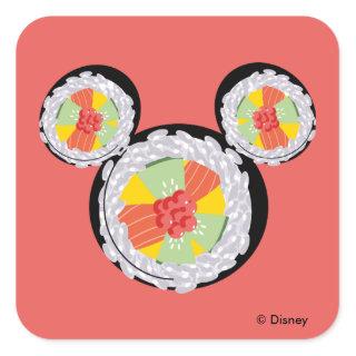 Mickey Mouse Sushi Icon Square Sticker