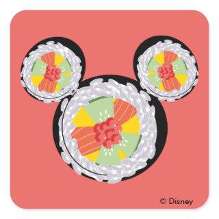 Mickey Mouse Sushi Icon Square Sticker