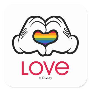 Mickey Rainbow Love Square Sticker