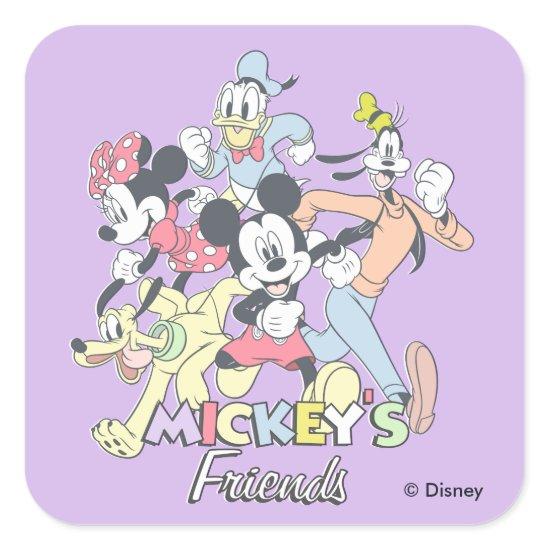 Mickey's Friends Square Sticker
