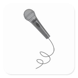 Microphone Mike ~ Audio Sound Music Square Sticker