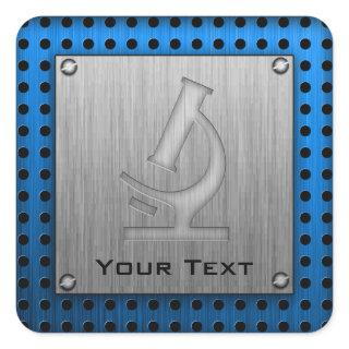 Microscope; Metal-look Square Sticker