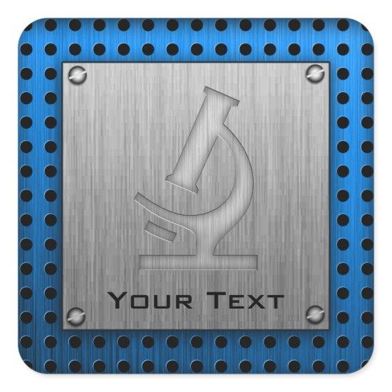 Microscope; Metal-look Square Sticker