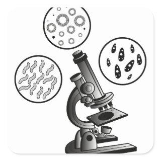 Microscope Virus Square Sticker