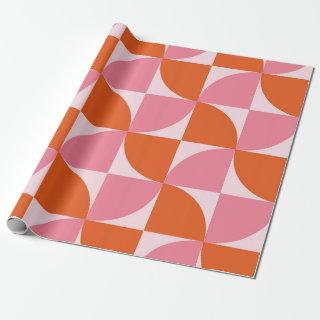 Mid century Abstract Orange and Pink Pattern