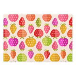 Mid century apples and strawberries colorful   sheets